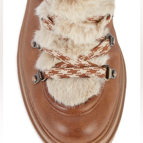 NEW Circus By Sam Edelman Gretchen Faux Fur-trim Boots In Camel Ivory - Picture 4 of 7
